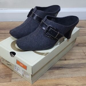BASS Grey Twilight Fabric Upper Flex 3" Mule